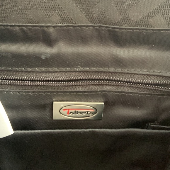 Talbots Black Flap Close Small Backpack Bag Leather - Picture 5 of 13